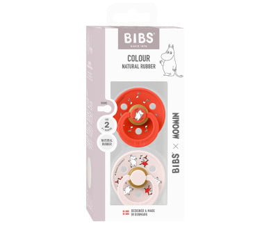 BIBS x Moomin 2 Chupetes Colour Round Dancing/Candy Apple Mix