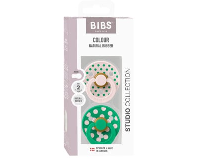 2 Chupetas BIBS Colour Round Polka Petal/Cactus