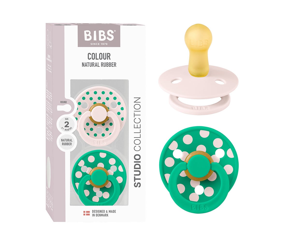 2 Chupetas BIBS Colour Round Polka Petal/Cactus
