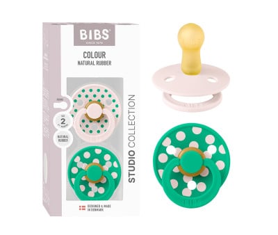 2 Chupetas BIBS Colour Round Polka Petal/Cactus