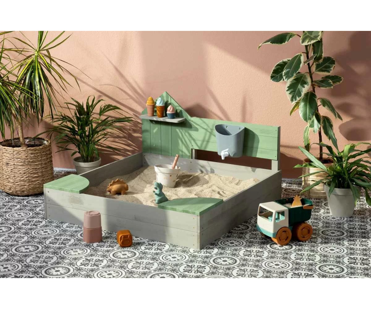 Caixa de areia Muddy Buddy Cozy House cinza/eucalipto