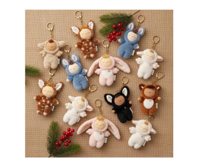 Porte-Clés pour Sac à Dos Cozy Charm Bunny Twiggy