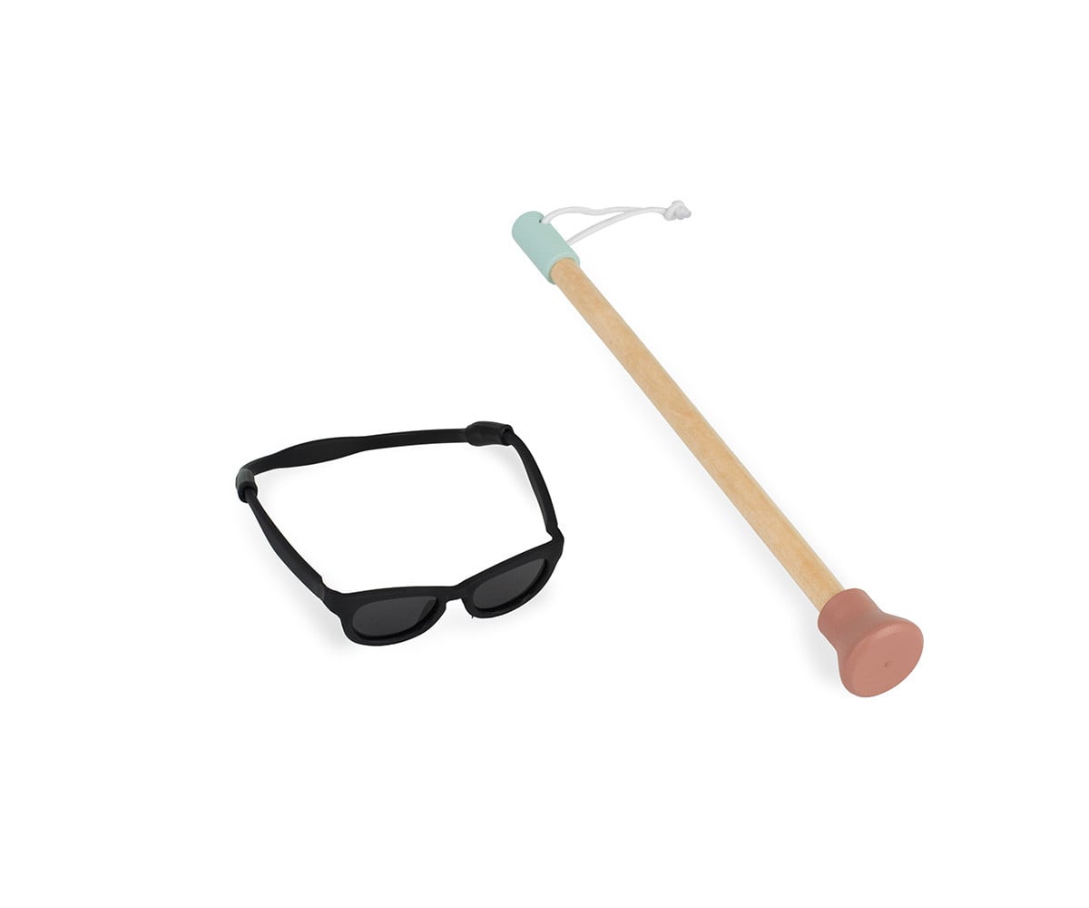 Visual Impairment Sunglasses and Cane for Dolls