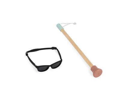 Visual Impairment Sunglasses and Cane for Dolls