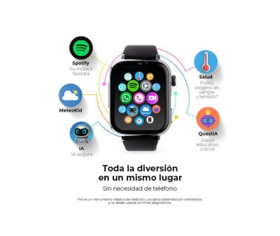 Relógio inteligente SaveWatch Plus 2 preto