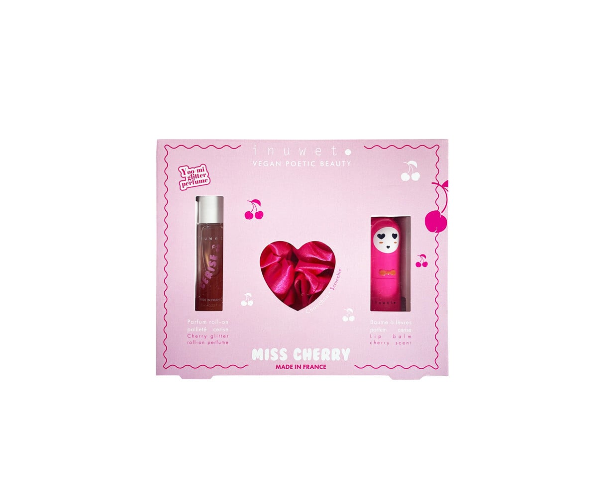 Set Infantil Miss Cherry: Pinza de Pelo Rosa, Perfume y Bálsamo Labial