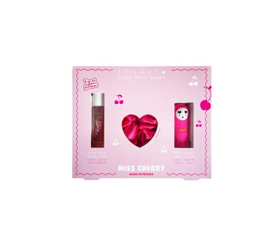 Set Infantil Miss Cherry: Pinza de Pelo Rosa, Perfume y Bálsamo Labial