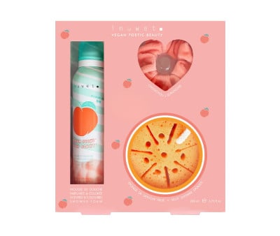 Cofre Bubble Peach: Mousse de Ducha y Accesorios Frutales