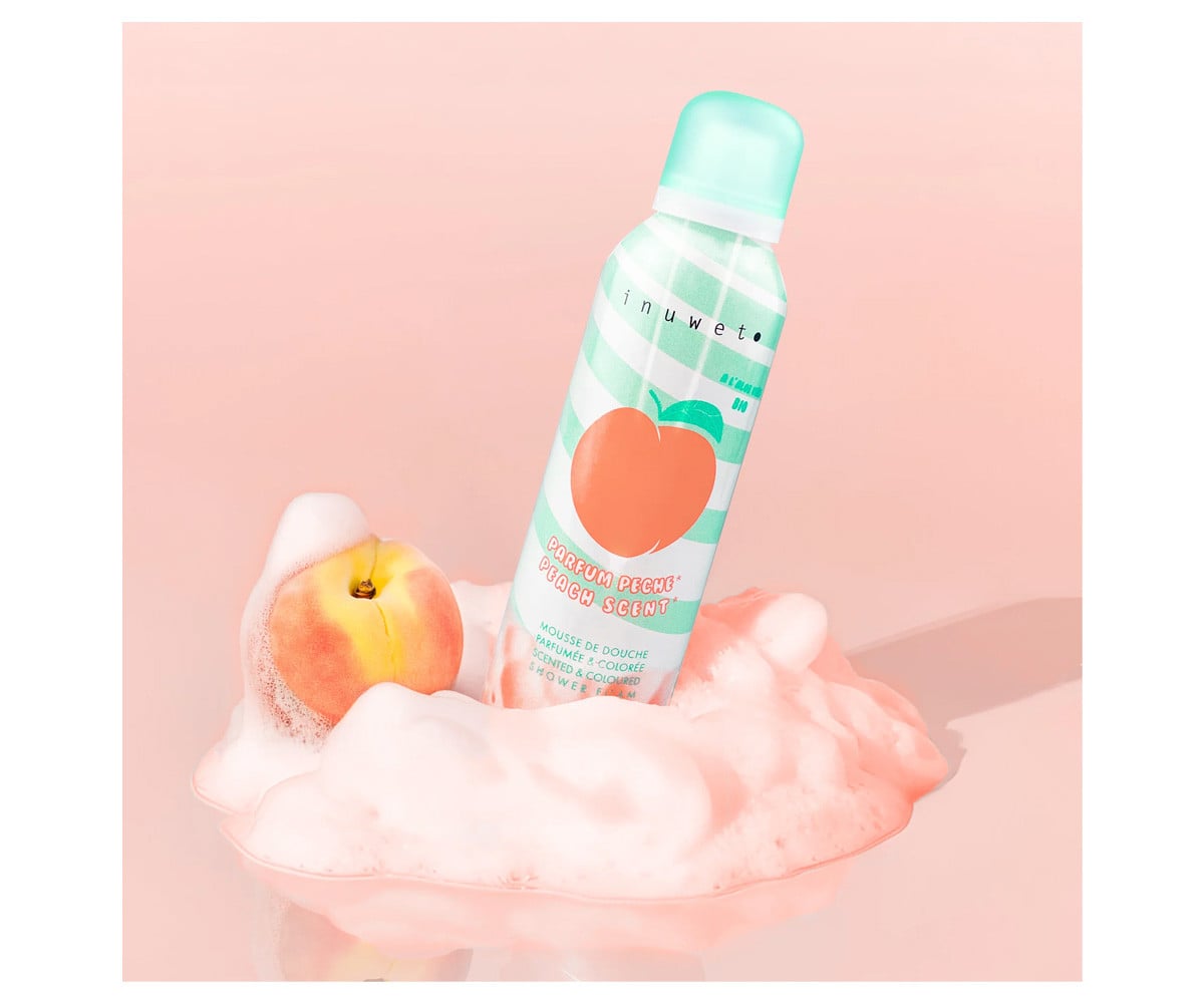 Bubble Peach Set: Shower Foam and Fruit Accessories