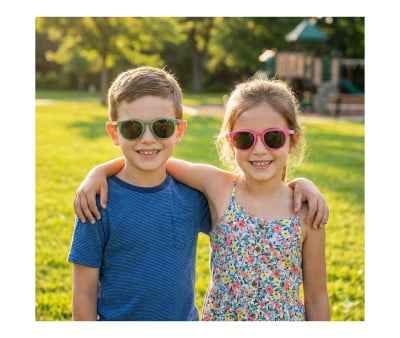 Gafas de Sol Infantil Flexibles BADS4020 Verde-Naranja (6-12 años)