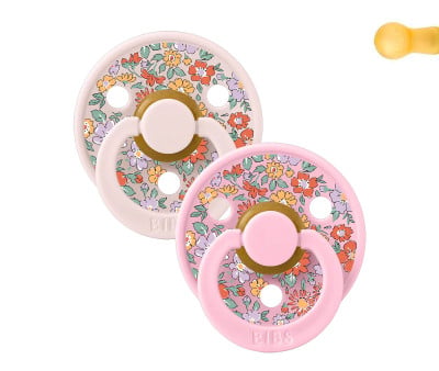 2 Succhietti BIBS Colour Round Liberty  Oscar Meadow Petal Mix