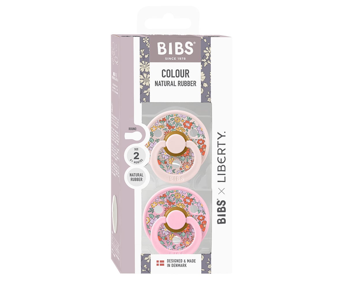2 Chupetes BIBS Colour Round Liberty Oscar Meadow Petal Mix