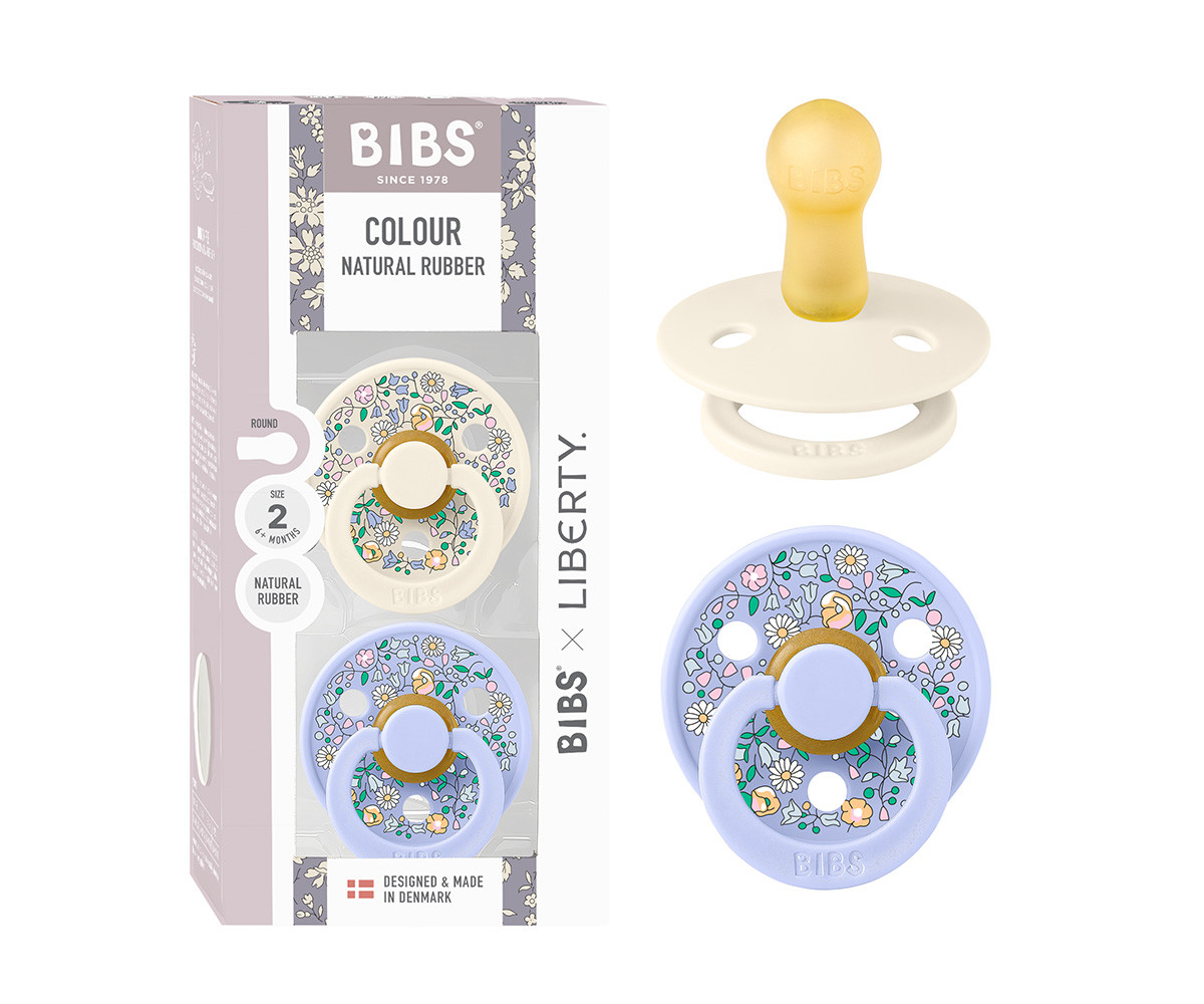 2 Chupetes BIBS Colour Round Liberty Chloe Meadow Ivory Mix