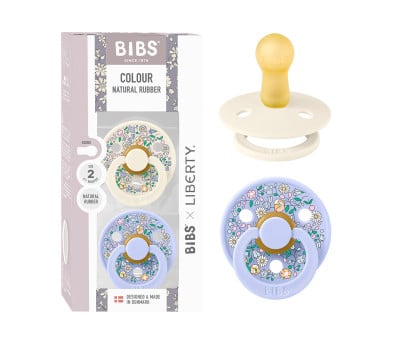 2 Chupetes BIBS Colour Round Liberty Chloe Meadow Ivory Mix