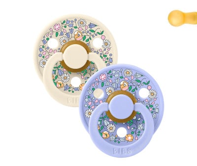 2 Succhietti BIBS Colour Round Liberty Chloe Meadow Ivory Mix