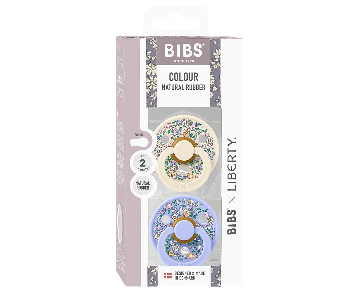 2 Chupetes BIBS Colour Round Liberty Chloe Meadow Ivory Mix