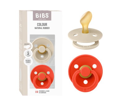 2 Chupetes BIBS Colour Anatómica Vanilla/Candy Apple