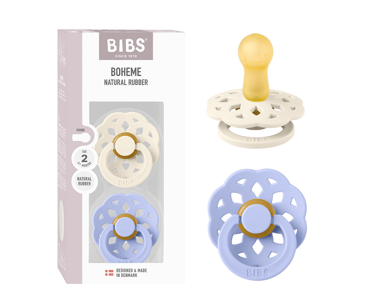 2 BIBS Boheme Pacifiers Ivory/Hush