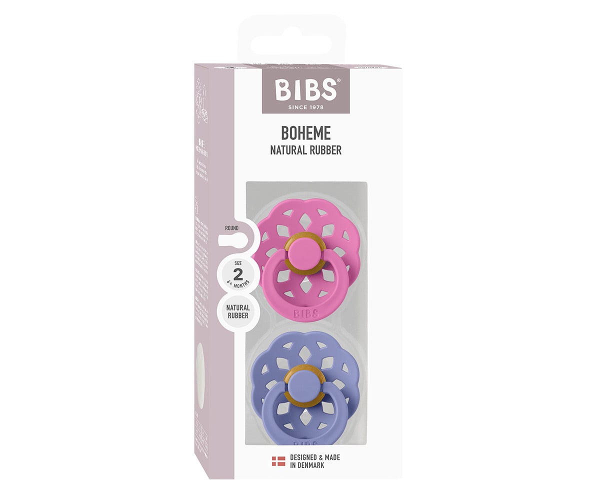2 Sucettes BIBS Boheme Bubblegum/Peri