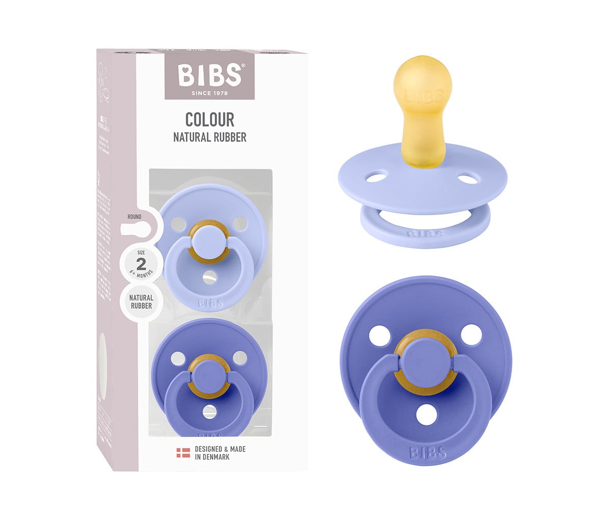2 Chupetes BIBS Colour Round Hush/Grape