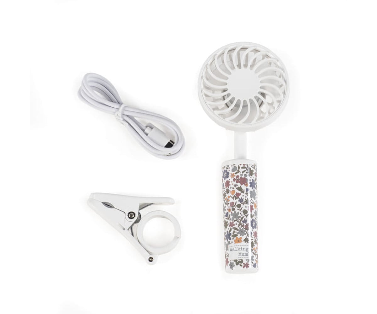 Mini Portable Stroller Fan Summer Flowers