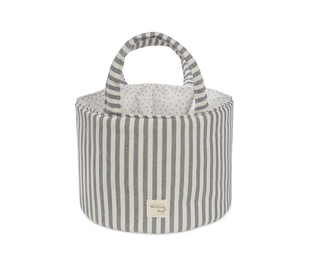Panier de Rangement Praliné Rayures Matcha