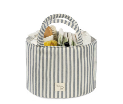 Panier de Rangement Praliné Rayures Matcha