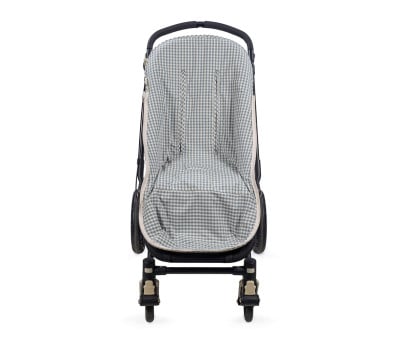 Mid-Season Footmuff Praliné Gingham/Striped Matcha