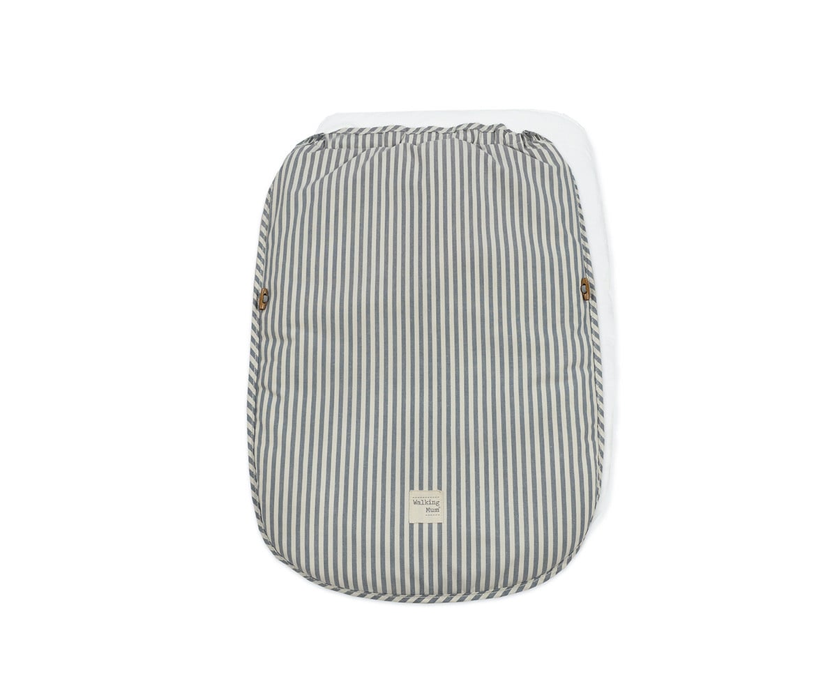 Mid-Season Footmuff Praliné Gingham/Striped Matcha