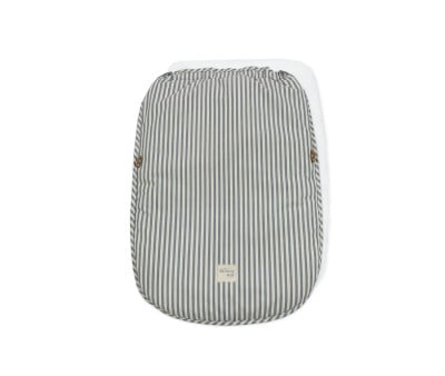 Mid-Season Footmuff Praliné Gingham/Striped Matcha