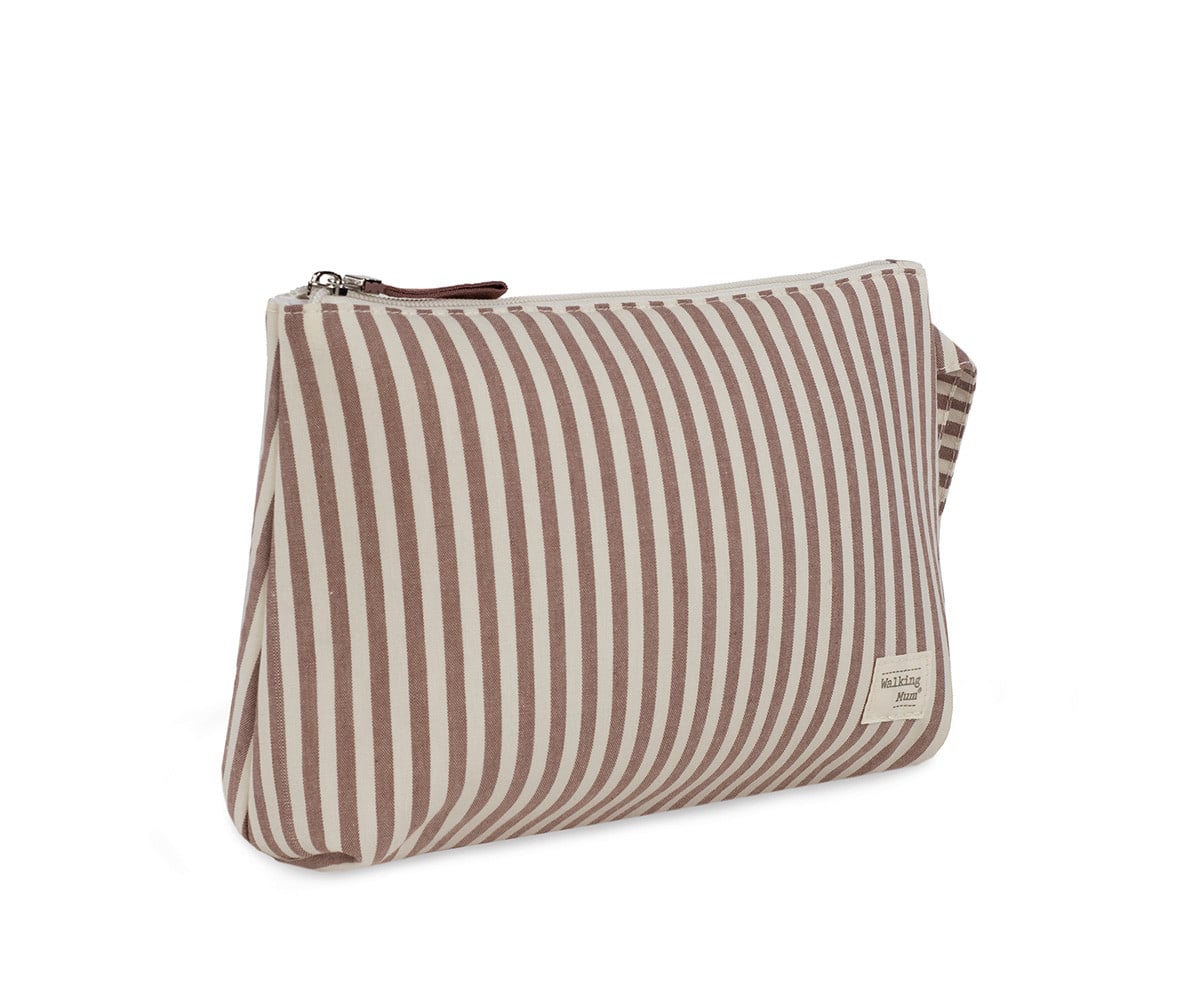 Trousse de Toilette Praliné Rayures Moka
