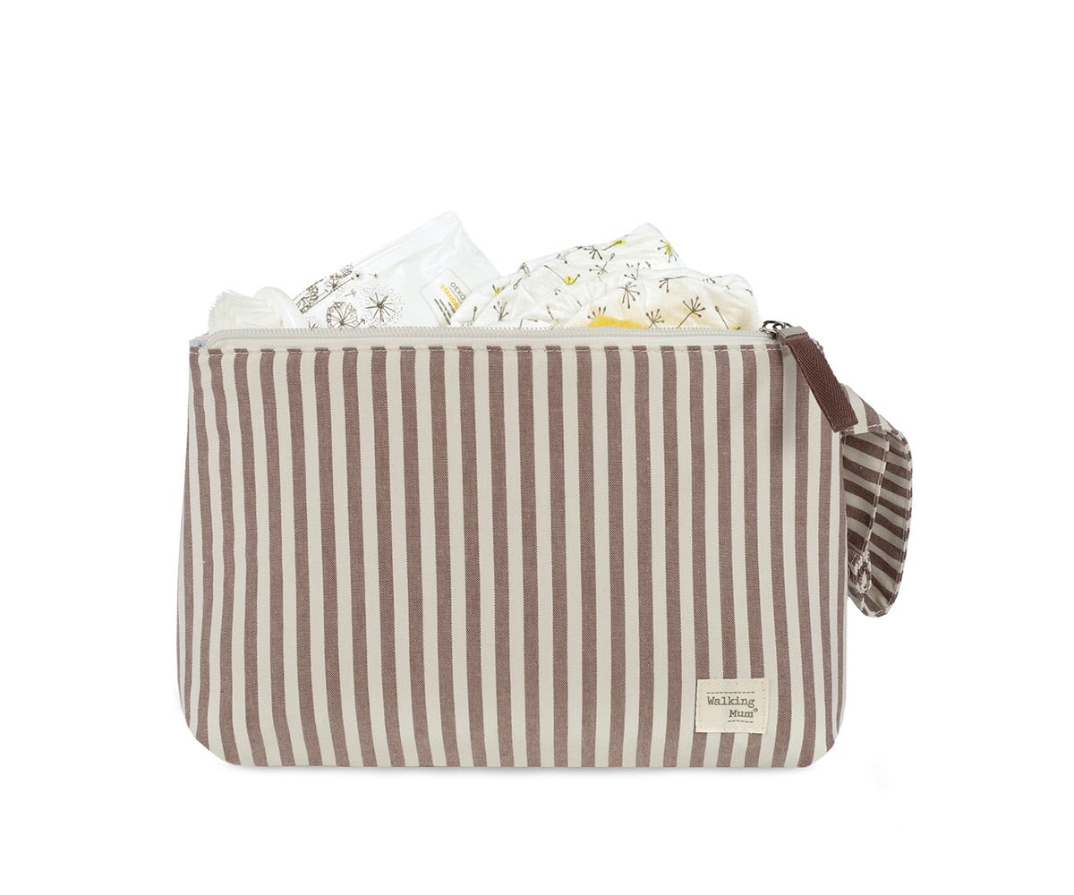 Trousse de Toilette Praliné Rayures Moka