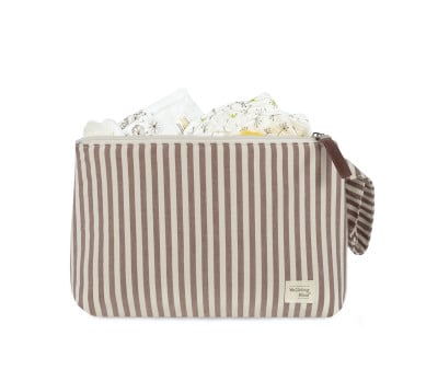 Trousse de Toilette Praliné Rayures Moka