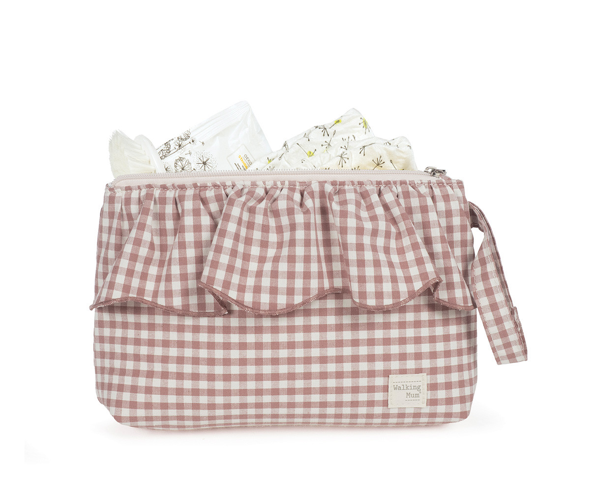 Toiletry Bag Moka Gingham Praliné