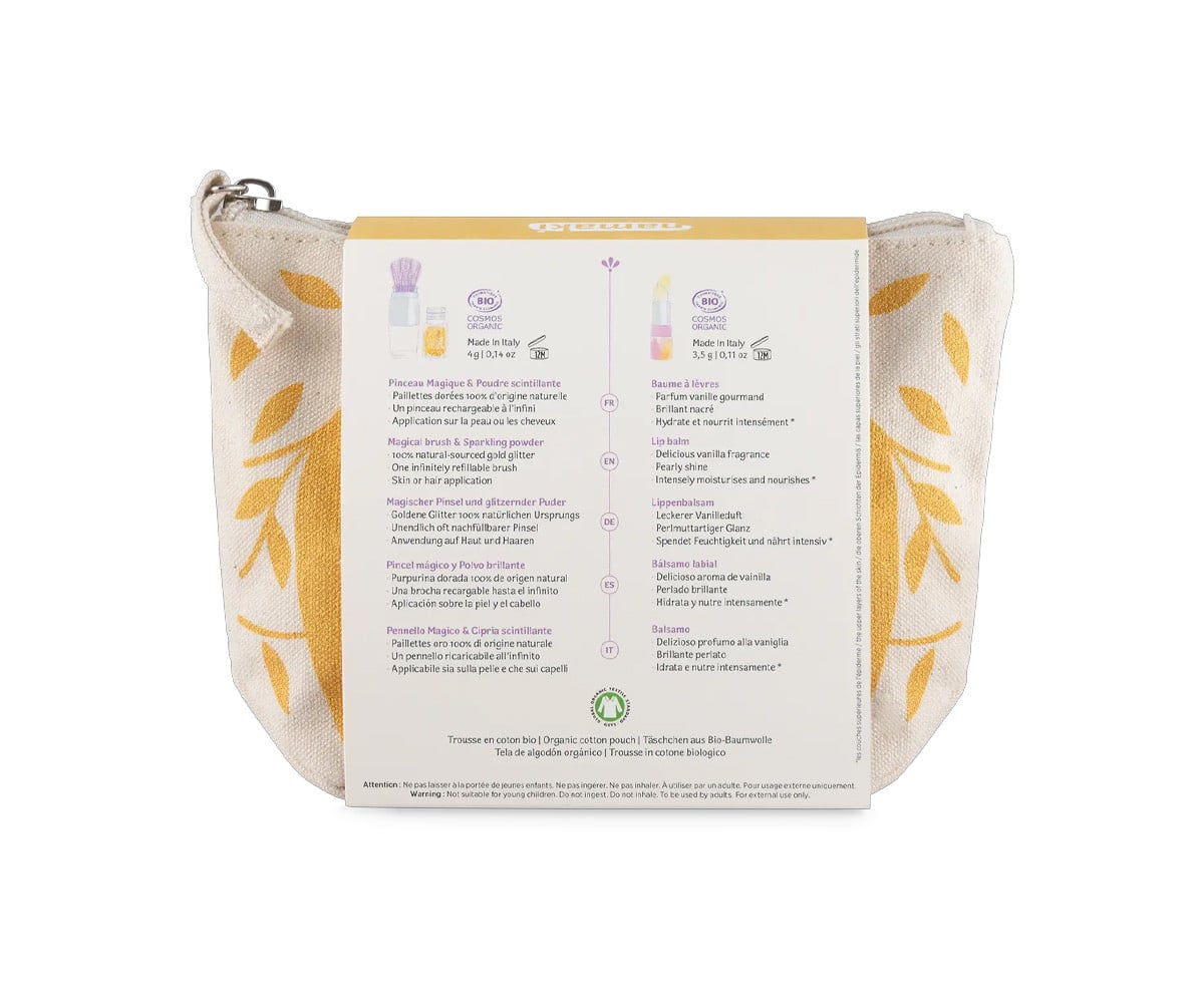 Bolsa de cosméticos Sparkling Fox Gold com maquilhagem infantil orgânica