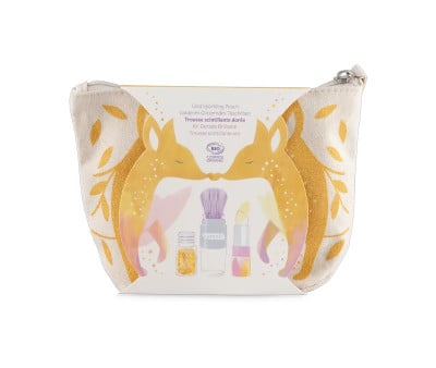 Bolsa de cosméticos Sparkling Fox Gold com maquilhagem infantil orgânica
