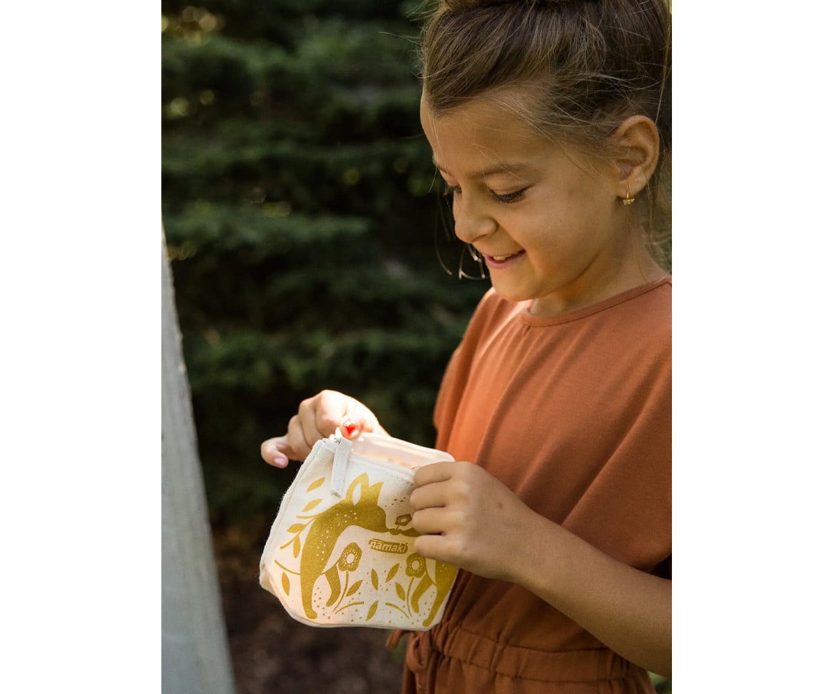Bolsa de cosméticos Sparkling Fox Gold com maquilhagem infantil orgânica