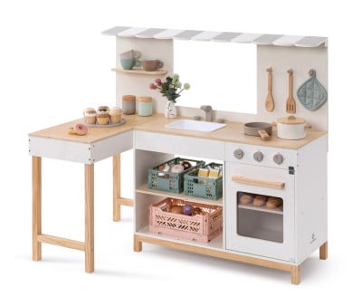 Cucina in Legno ad Angolo Coffee White/Natural