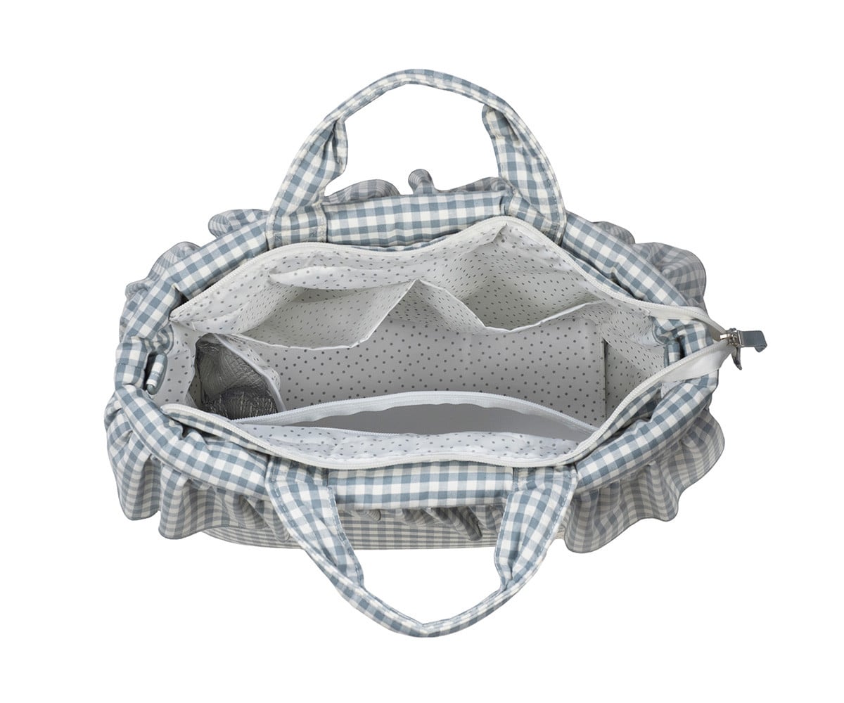 Bolsa Canastilla Praliné Vichy Rayas