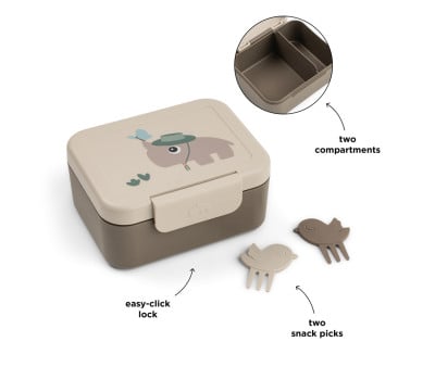 Small Lunch Box + 2 Mini Forks Tiny Trails Sand