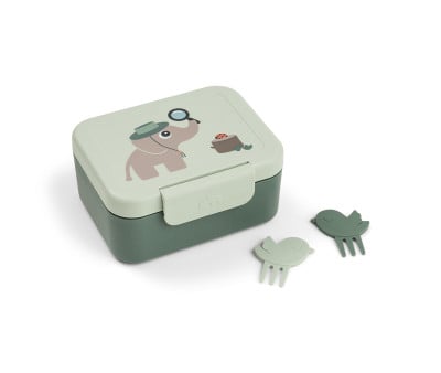 Snackbox + 2 Mini Forchette Tiny Trails Green