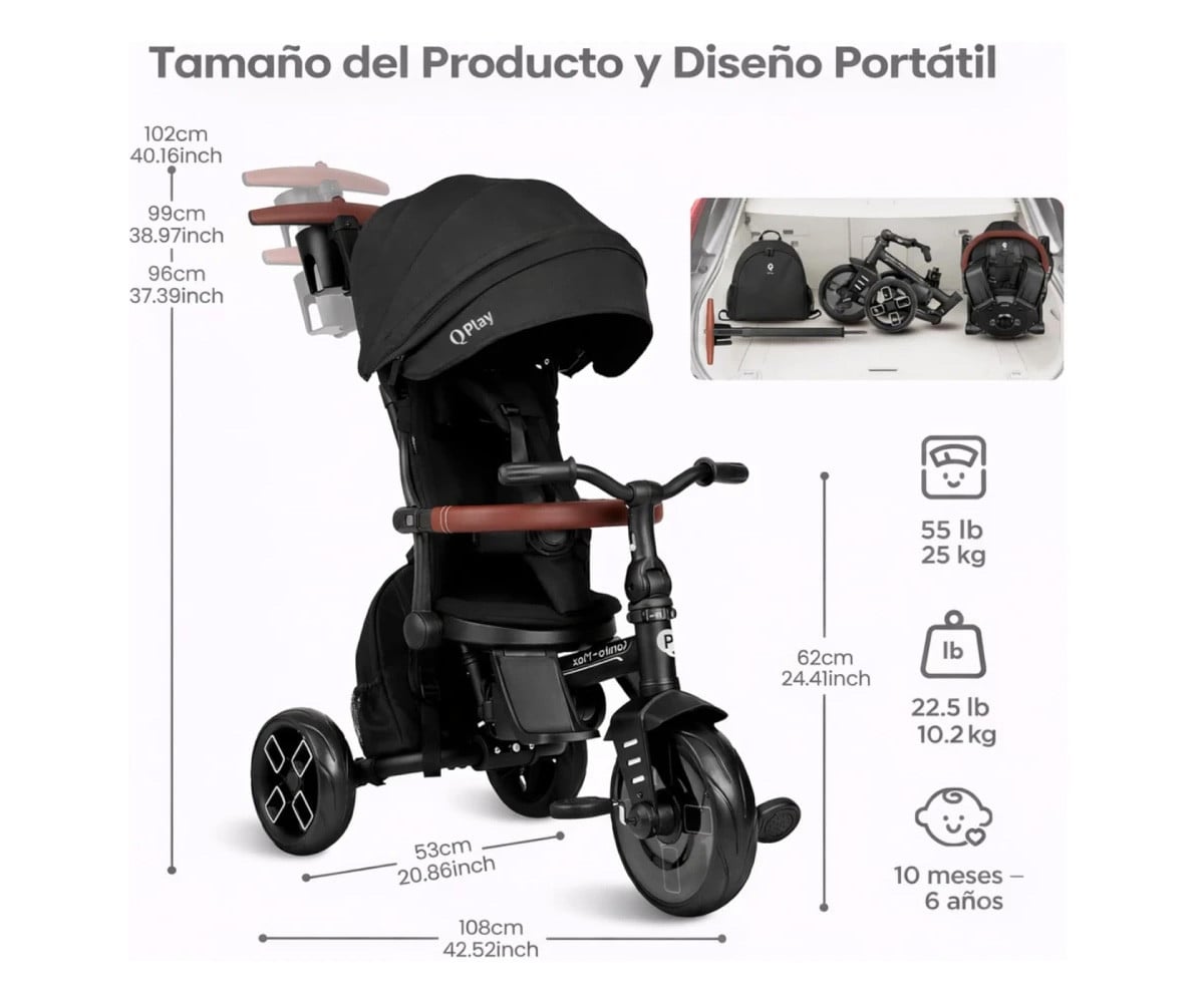 Triciclo Evolutivo Confo Max 8 en 1 Beige