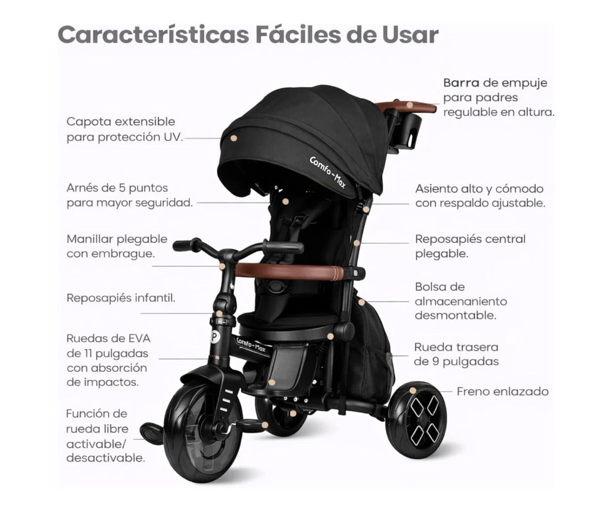 Triciclo Evolutivo Confo Max 8 en 1 Beige