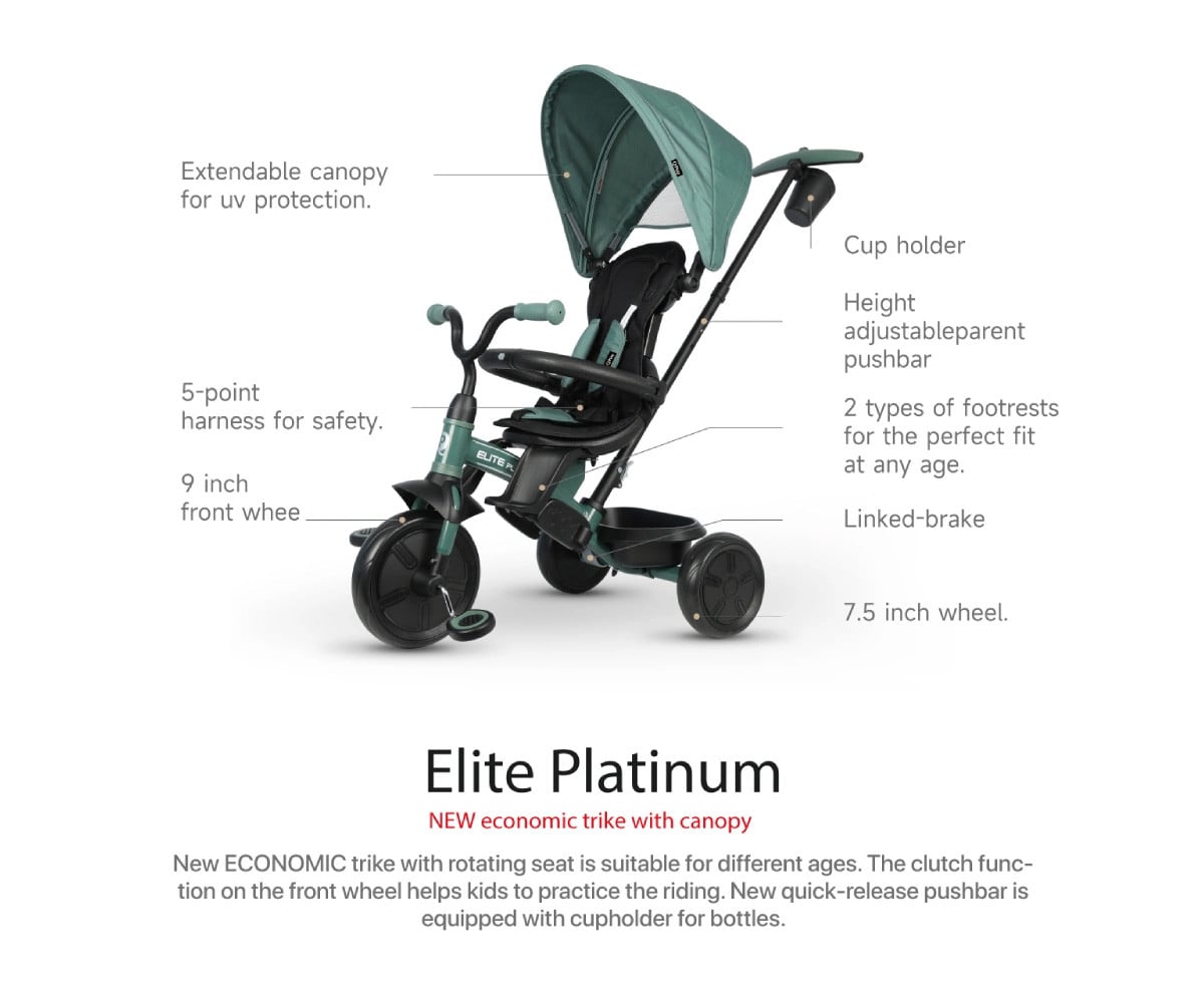 Triciclo Evolutivo Elite Platinum 6 en 1 Verde