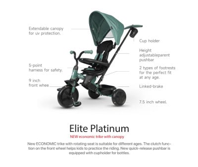 Triciclo Evolutivo Elite Platinum 6 en 1 Verde