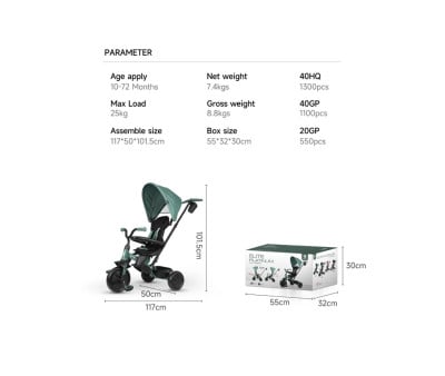 Triciclo Evolutivo Elite Platinum 6 en 1 Verde