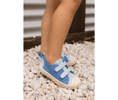 Scarpette Tela con Velcro Azure