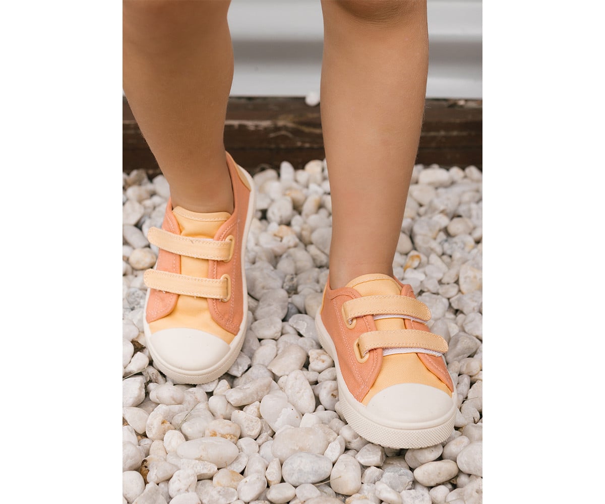 Scarpette Tela con Velcro Tangerine
