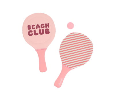 Neoprene Beach Paddles with Ball Stripes Bloom & Blush