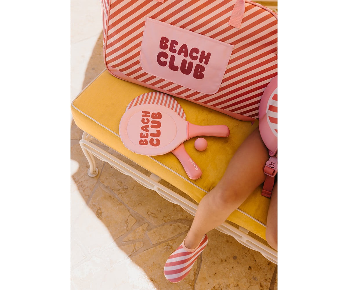 Neoprene Beach Paddles with Ball Stripes Bloom & Blush